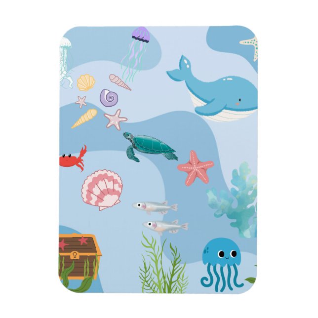 Imán Amigos de Cute Under the Sea (Vertical)