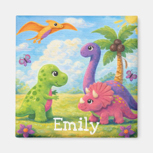Imán Amigos de dinosaurios para niñas y niños lindos y