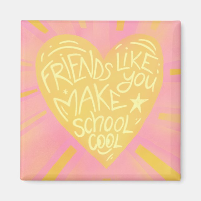 Imán Amigos de la escuela Clase San Valentín  (Frente)