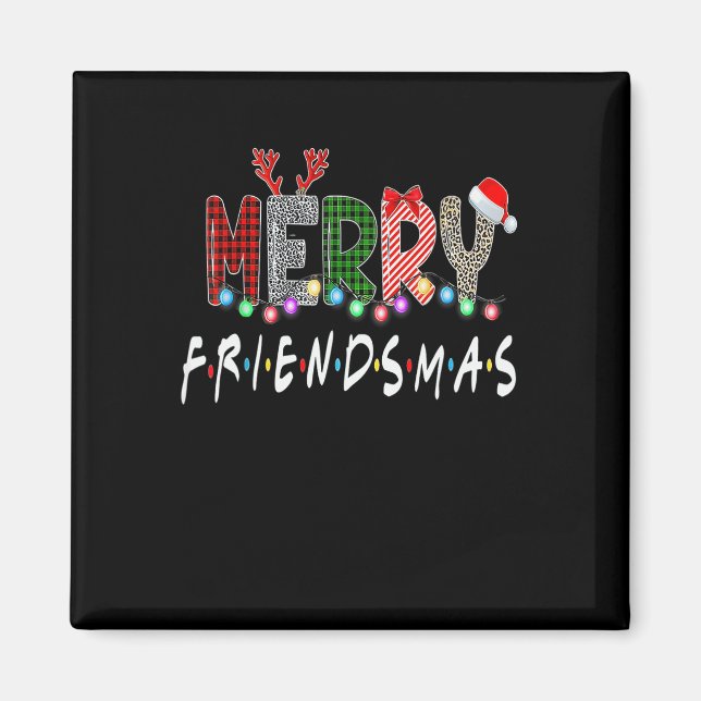 Imán Amigos de los Navidades de Merry Friendsmas con su (Frente)