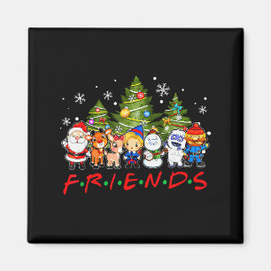 Imán Amigos de Santa Navidad Rudolph Muñeco de Nieve Fa