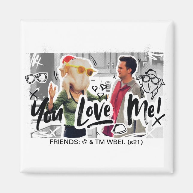 Imán AMIGOS™| Dia de Acción de Gracias a Turquía Jefe M (Frente)