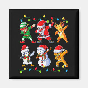 Imán Amigos duendes de Santa haciendo Dabbing Navidad c