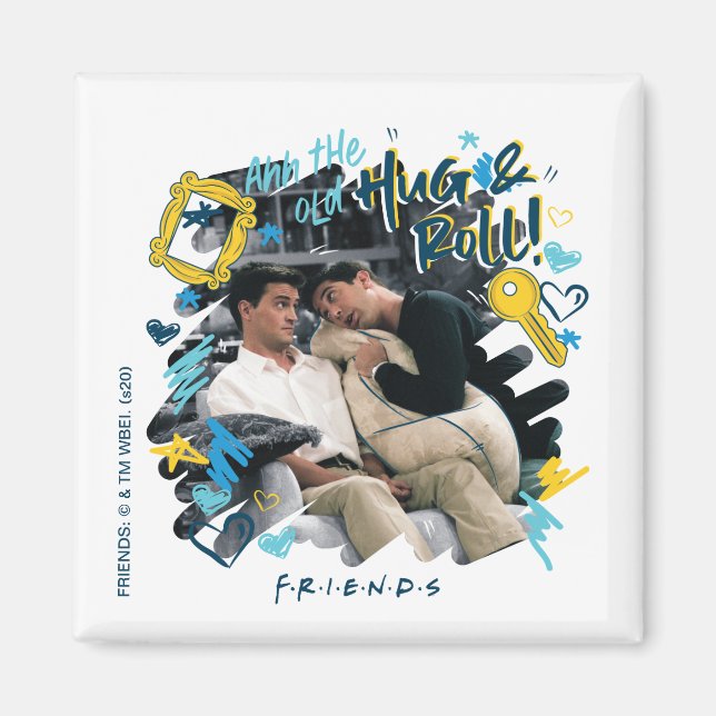 Imán AMIGOS™ | El viejo abrazo y rollo (Frente)