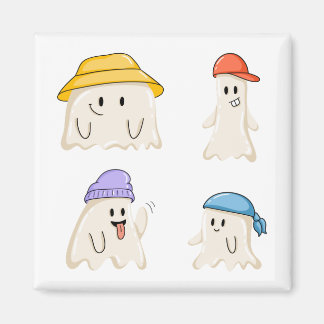 Imán Amigos fantasmas que llevan sombreros coloridos