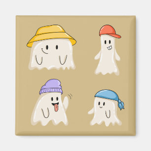 Imán Amigos fantasmas que llevan sombreros coloridos