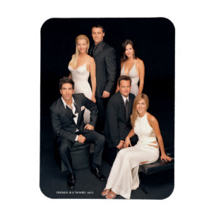 Imán AMIGOS™   Grupo de ropa formal en blanco y negro