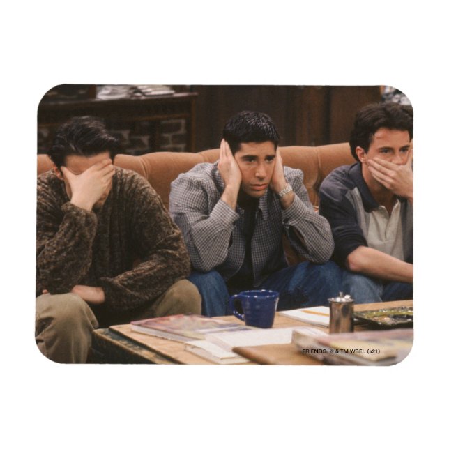 Imán AMIGOS™| Joey, Ross y Chandler en el sofá (Horizontal)