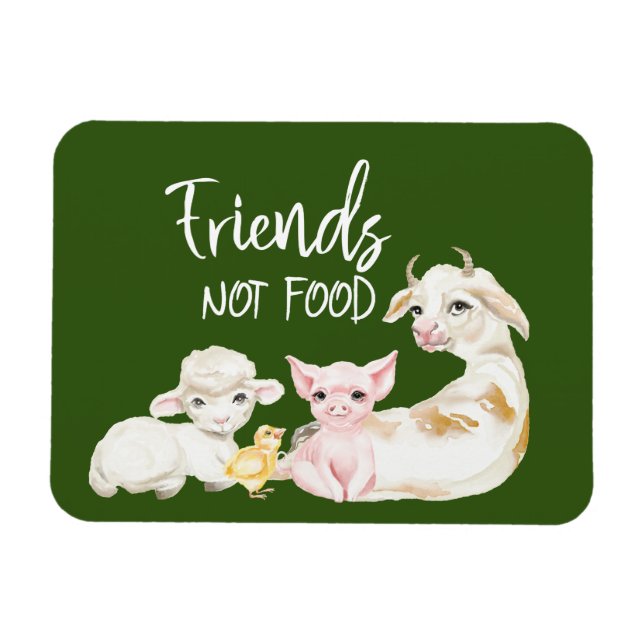Imán Amigos No Alimentos Vegetarianos (Horizontal)