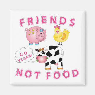Imán Amigos No Comida - ¡Vegan!