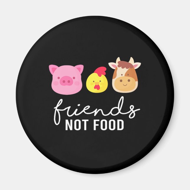 Imán Amigos, no comida Veganism Veganism, regalo de der (Frente)