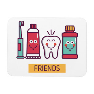 Imán Amigos orales del cuidado del dibujo animado