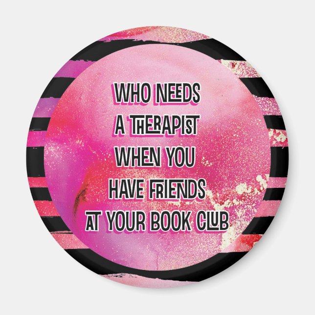 Imán Amigos Rosa En El Club De Libros (Frente)