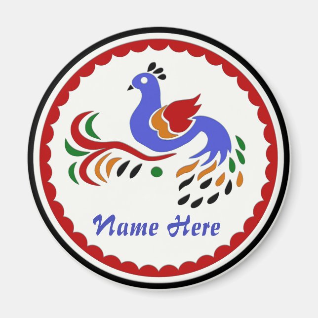 Imán Amish Style Bird Bebe Coaster (Frente)