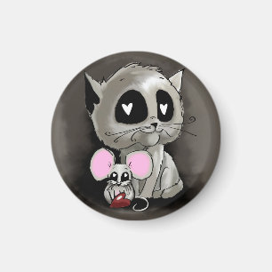 Imán Amistad de gatito y ratón Amor de San Valentín Cor