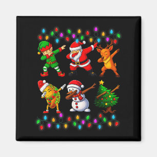 Imán Amistad de Santa Claus Elfo Dabbing Navidad Niños