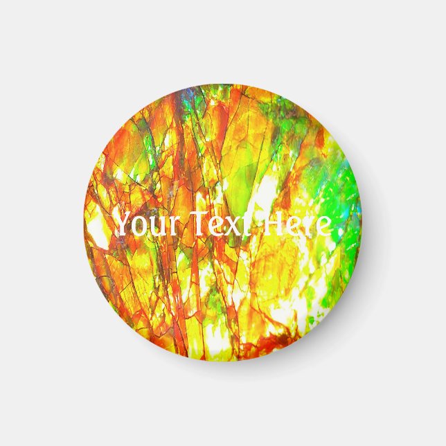 Imán Ammolita del atardecer de otoño (Frente)