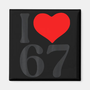 Imán Amo 67 Corazón Día de San Valentín Cumpleaños 67 S