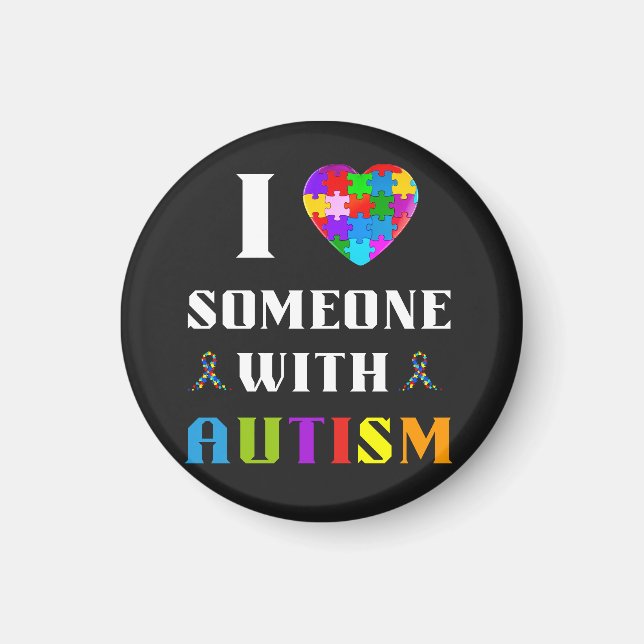 Imán Amo a alguien con autismo (Frente)