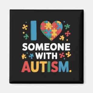 Imán Amo A Alguien Con Autismo Concienciación Corazón H