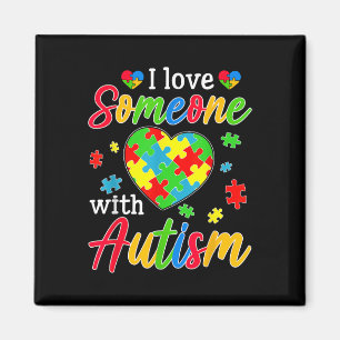 Imán Amo A Alguien Con Autismo Concienciación Corazón H