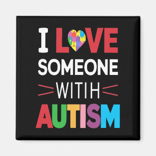 Imán Amo A Alguien Con Autismo Concienciación Hombres M