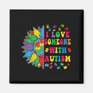 Imán Amo a alguien con autismo hermoso girasol autismo