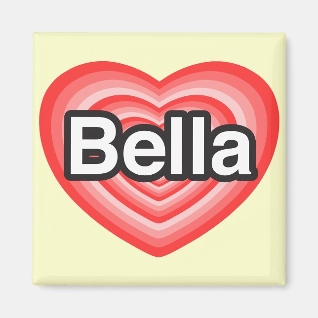 Imán Amo a Bella. Te amo Bella. Corazón (Frente)