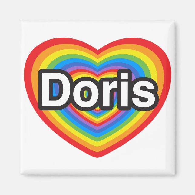 Imán Amo a Doris. Te amo Doris. Corazón (Frente)