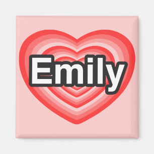 Imán Amo a Emily. Te amo Emily. Corazón