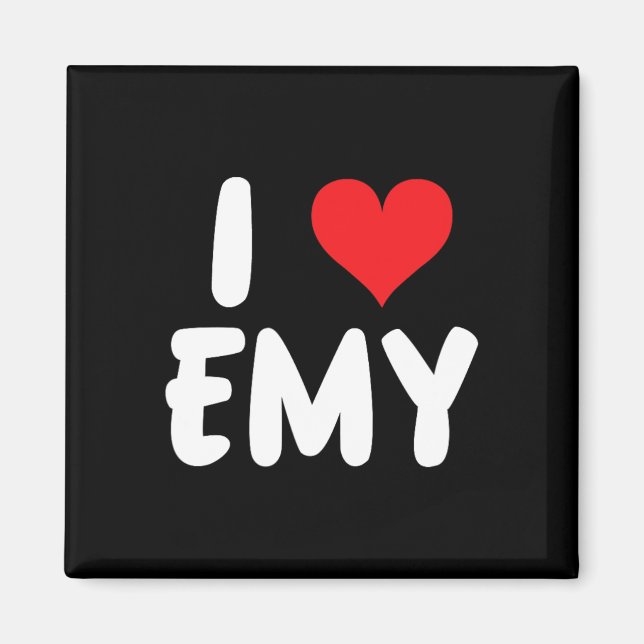 Imán Amo a Emy - Corazón - Nombre  (Frente)