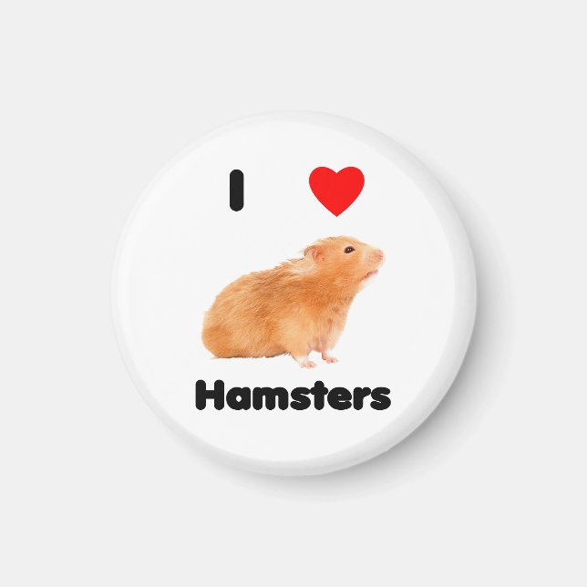 Imán Amo a hamsters Magnet (Frente)