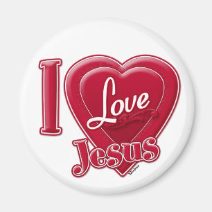 Imán Amo a Jesús Corazón Rojo