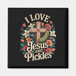 Imán Amo a Jesús y los pepinillos 