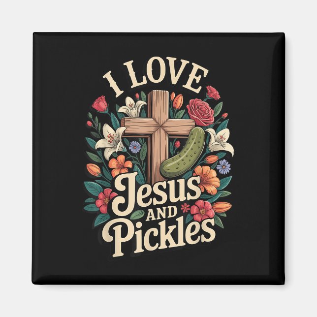 Imán Amo a Jesús y los pepinillos  (Frente)
