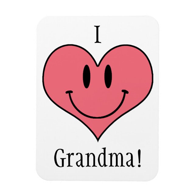 Imán ¡Amo A La Abuela! Cute Heart Smilie (Vertical)
