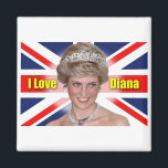 Imán Amo a la Princesa Diana<br><div class="desc">La maravillosa princesa Diana. Haga clic aquí para visitar nuestra amplia colección de tarjetas postales Royal y otros recuerdos reales. En consecuencia, nuestros productos serán de la mejor calidad para que disfrutes en los próximos años. Esperamos que encuentre algo que valorar durante su visita. Se añadirán más elementos tan pronto...</div>