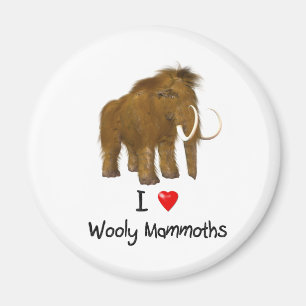 Imán "Amo a las mamut lúgubres" Mamut lana