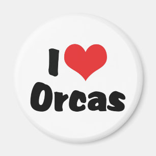 Imán Amo a las orcas Heart - Amante de las ballenas ase