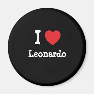 Imán Amo a Leonardo personalizado de corazón personaliz