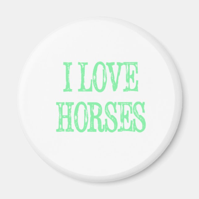 Imán Amo a los caballos Verde pálido (Frente)