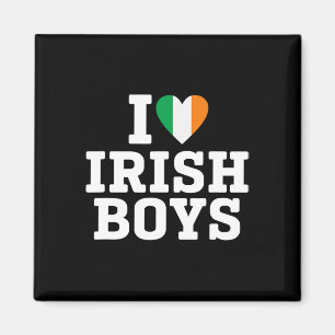 Imán Amo a los chicos irlandeses Bandera Corazón St Pat