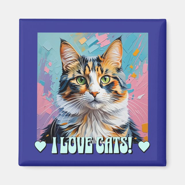 Imán ¡Amo a los Gatos! (Frente)