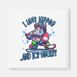 Imán Amo a los hipopótamos y el hockey sobre hielo dive