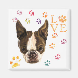 Imán Amo a los Mascotas - Cachorro de manzana - Dibujo