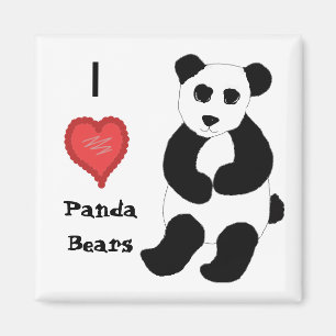Imán Amo a los osos panda