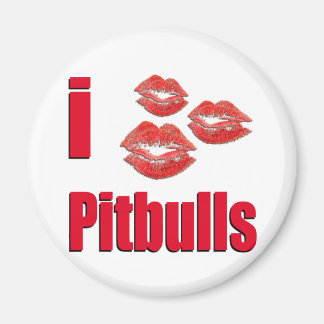 Imán Amo a los perros Pitbull, los besos de pintalabios