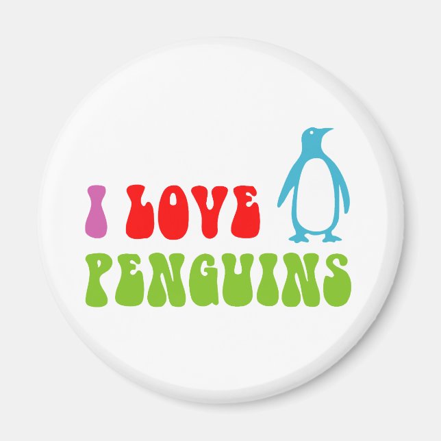 Imán Amo a los pingüinos (Frente)