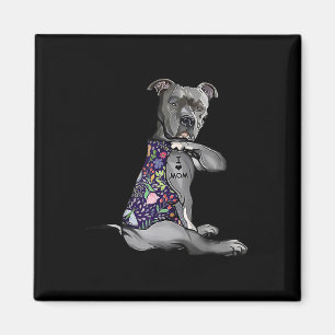 Imán Amo A Mamá Funny Madres De Flores De Pitbull Tatto