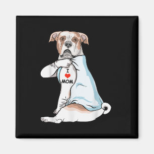 Imán Amo a Mamá Tattoo Bulldog americano Mamá Perro Lov